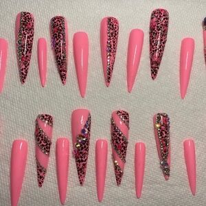 3XL Luxury Press-On Gel Leopard Stiletto Nails